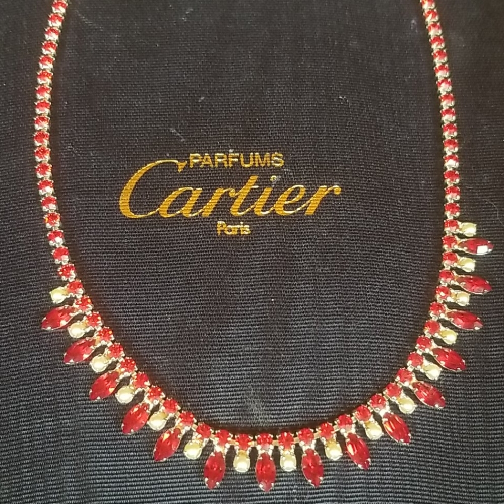 Vintage Red rhinestone necklace [2]